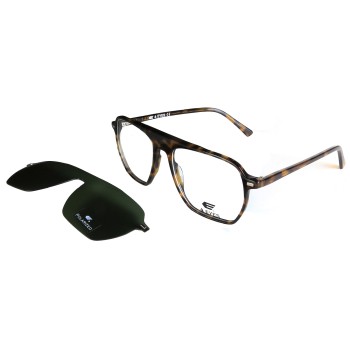Occhiali da Vista Rettangolari con Clip Neri da Uomo - FE-CA702 | Foureyes Collection