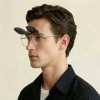 Occhiali da Vista Aviatore con Clip Neri da Uomo - FE-CM501 | Foureyes Collection