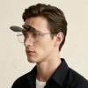 Occhiali da Vista Aviatore con Clip Neri da Uomo - FE-CM501 | Foureyes Collection