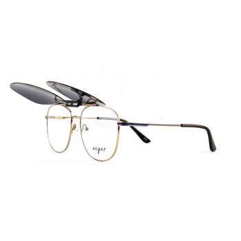 Occhiali da Vista Aviatore con Clip Neri da Uomo - FE-CM501 | Foureyes Collection
