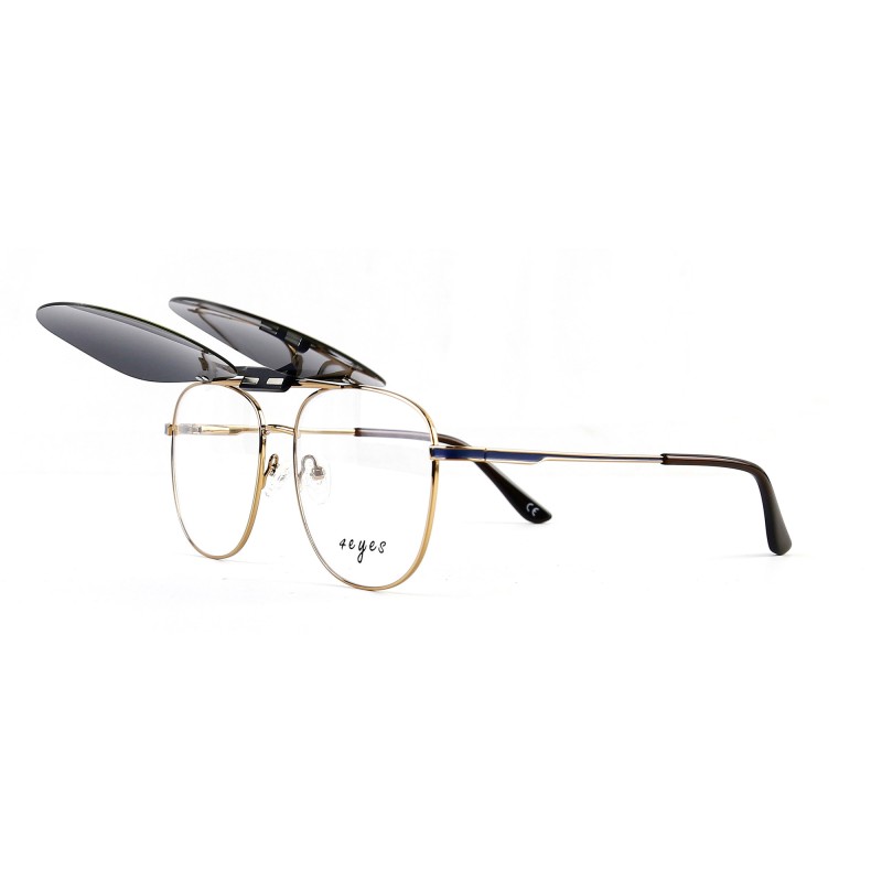 Occhiali da Vista Aviatore con Clip Neri da Uomo - FE-CM501 | Foureyes Collection
