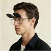 Occhiali da Vista Aviatore con Clip Neri da Uomo - FE-CM501 | Foureyes Collection