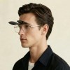 Occhiali da Vista Rettangolari con Clip Neri da Uomo - FE-CM502 | Foureyes Collection