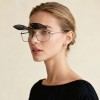 Occhiali da Vista Rettangolari con Clip Oro da Donna - FE-CM502 | Foureyes Collection