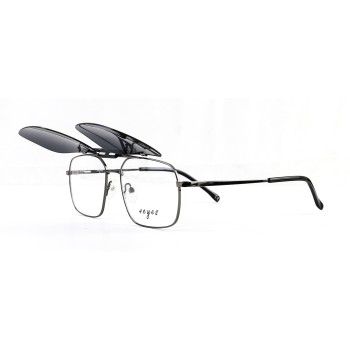 Occhiali da Vista Rettangolari con Clip Neri da Uomo - FE-CM502 | Foureyes Collection