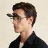 Occhiali da Vista Rettangolari con Clip Neri da Uomo - FE-CM502 | Foureyes Collection