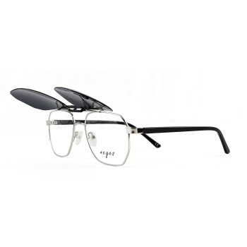 Occhiali da Vista Aviatore con Clip Neri da Uomo - FE-CM504 | Foureyes Collection