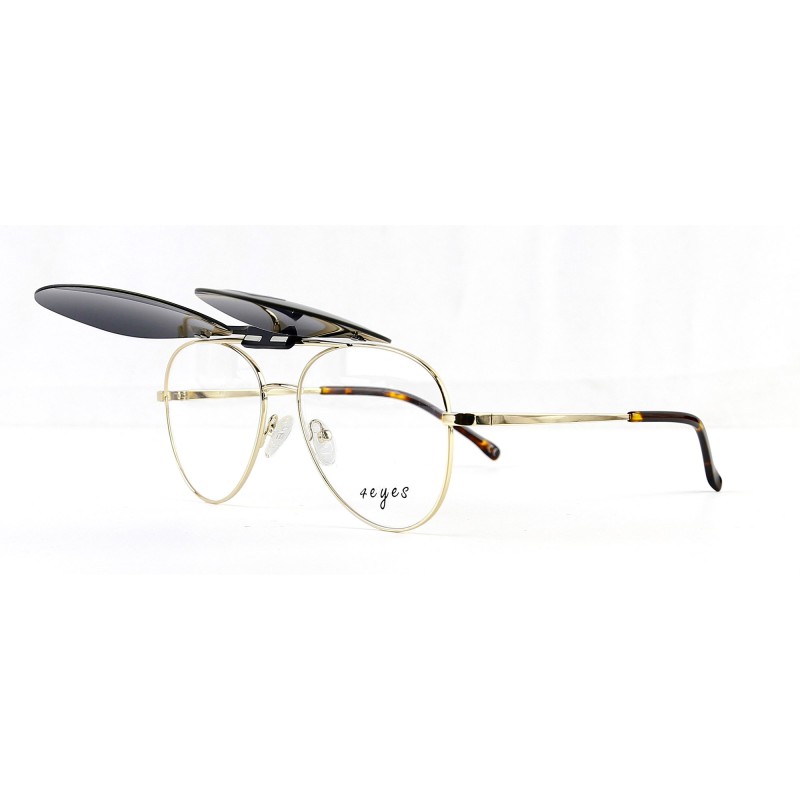 Occhiali da Vista Aviatore con Clip Oro da Donna - FE-CM505 | Foureyes Collection