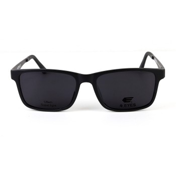 Occhiali da Vista Rettangolari con Clip Neri da Uomo - FE-CU302 | Foureyes Collection