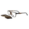 Occhiali da Vista Rettangolari con Clip Tartarugati da Donna - FE-CU302 | Foureyes Collection