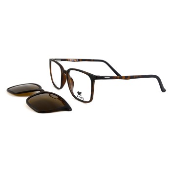 Occhiali da Vista Rettangolari con Clip Neri da Uomo - FE-CU305 | Foureyes Collection