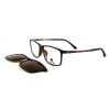 Occhiali da Vista Rettangolari con Clip Tartarugati da Donna - FE-CU307 | Foureyes Collection