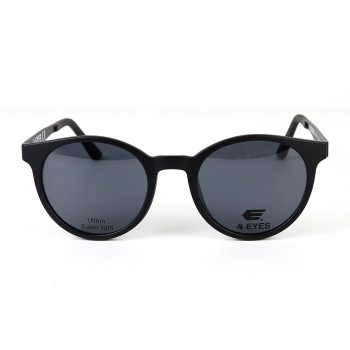 Occhiali da Vista Tondi con Clip Neri da Uomo - FE-CU309 | Foureyes Collection