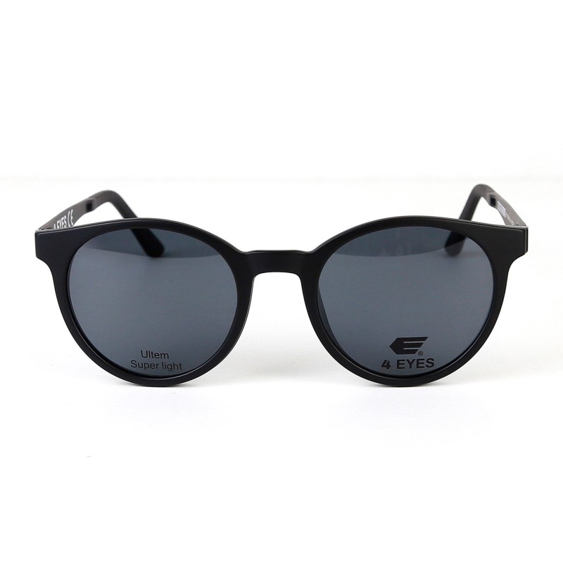 Occhiali da Vista Tondi con Clip Neri da Uomo - FE-CU309 | Foureyes Collection