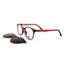Occhiali da Vista Tondi con Clip Rossi da Donna - FE-CU309 | Foureyes Collection