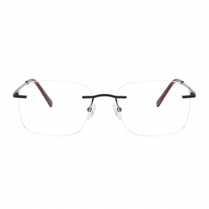 Occhiali da Vista Senza Montatura Rettangolari Neri da Uomo - FE-M213 | Foureyes Collection