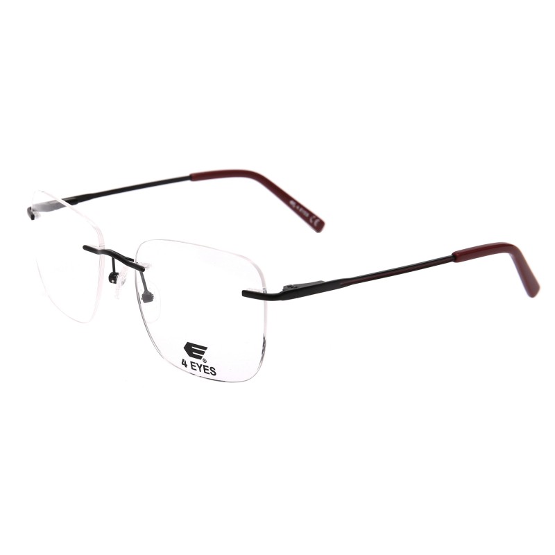 Occhiali da Vista Senza Montatura Rettangolari Neri da Uomo - FE-M213 | Foureyes Collection