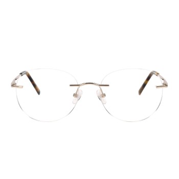 Occhiali da Vista Senza Montatura Tondi Neri da Uomo - FE-M214 | Foureyes Collection