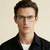 Occhiali da Vista Browline Rettangolari Neri da Uomo - FE-M215 | Foureyes Collection