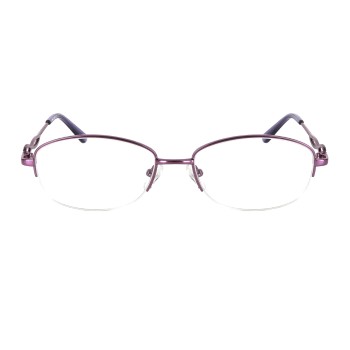 Occhiali da Vista Ovali Mezza Montatura Viola da Donna - FE-M219 | Foureyes Collection