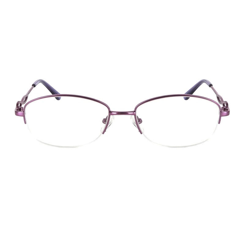 Occhiali da Vista Ovali Mezza Montatura Viola da Donna - FE-M219 | Foureyes Collection