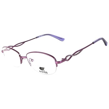 Occhiali da Vista Ovali Mezza Montatura Viola da Donna - FE-M219 | Foureyes Collection