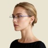 Occhiali da Vista Ovali Mezza Montatura Viola da Donna - FE-M219 | Foureyes Collection
