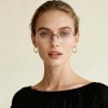 Occhiali da Vista Ovali Mezza Montatura Rossi da Donna - FE-M221 | Foureyes Collection