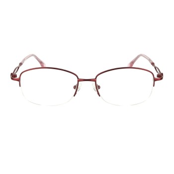 Occhiali da Vista Ovali Mezza Montatura Rossi da Donna - FE-M221 | Foureyes Collection