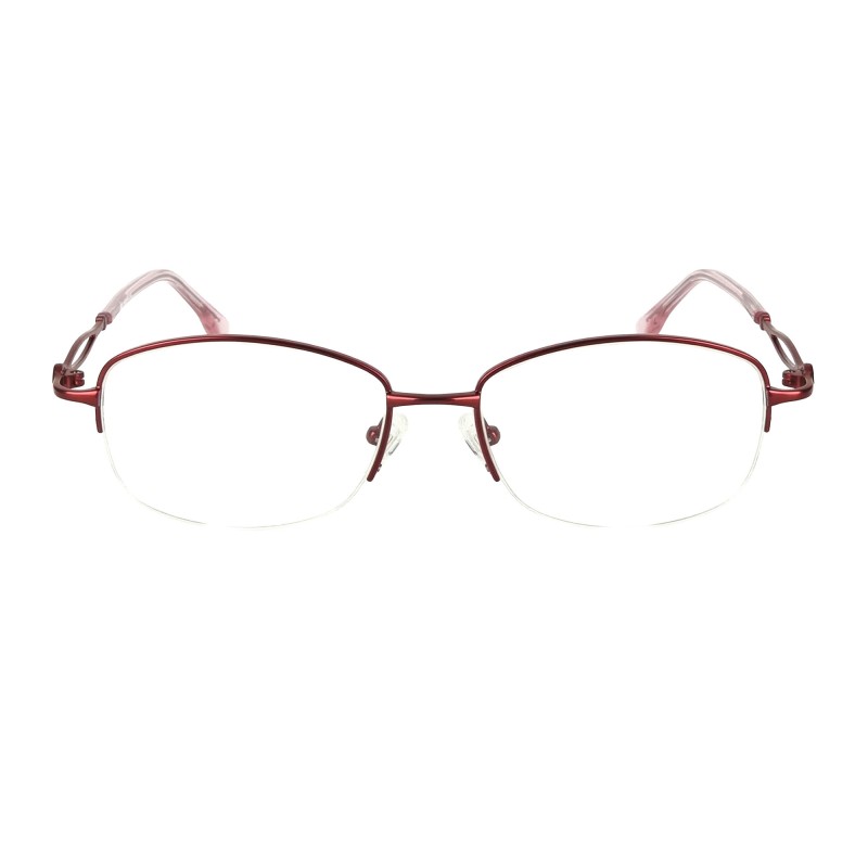Occhiali da Vista Ovali Mezza Montatura Rossi da Donna - FE-M221 | Foureyes Collection