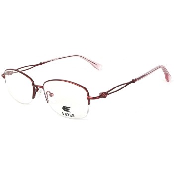 Occhiali da Vista Ovali Mezza Montatura Rossi da Donna - FE-M221 | Foureyes Collection