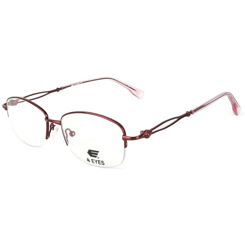Occhiali da Vista Ovali Mezza Montatura Rossi da Donna - FE-M221 | Foureyes Collection