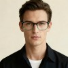 Occhiali da Vista Quadrati Arrotondati Neri da Uomo - FE-T602 | Foureyes Collection