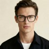 Occhiali da Vista Quadrati Arrotondati Neri da Uomo - FE-T604 | Foureyes Collection
