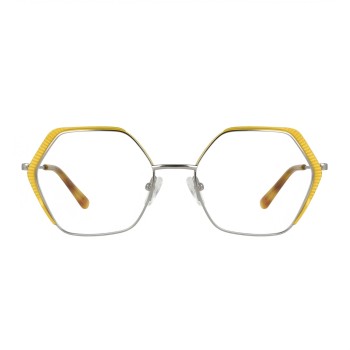 Occhiali da Vista Poligonali Gialli da Donna - FE-X801 | Foureyes Collection