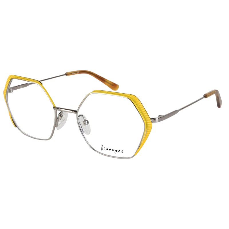 Occhiali da Vista Poligonali Gialli da Donna - FE-X801 | Foureyes Collection