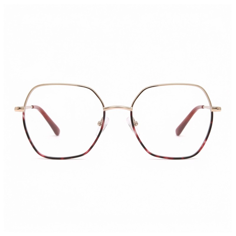Occhiali da Vista Poligonali Rossi da Donna - FE-X802 | Foureyes Collection