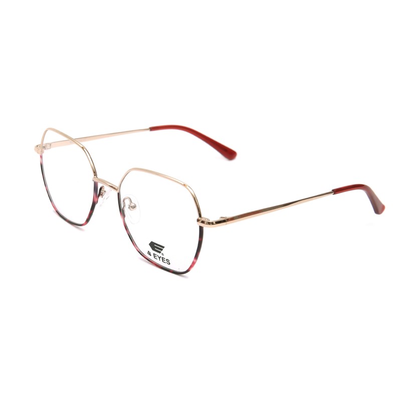 Occhiali da Vista Poligonali Rossi da Donna - FE-X802 | Foureyes Collection